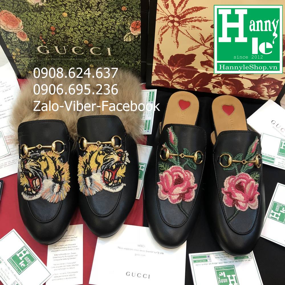 Giày Gucci Shoes GG slipper Tiger , Princetown leather Slipper 49-2